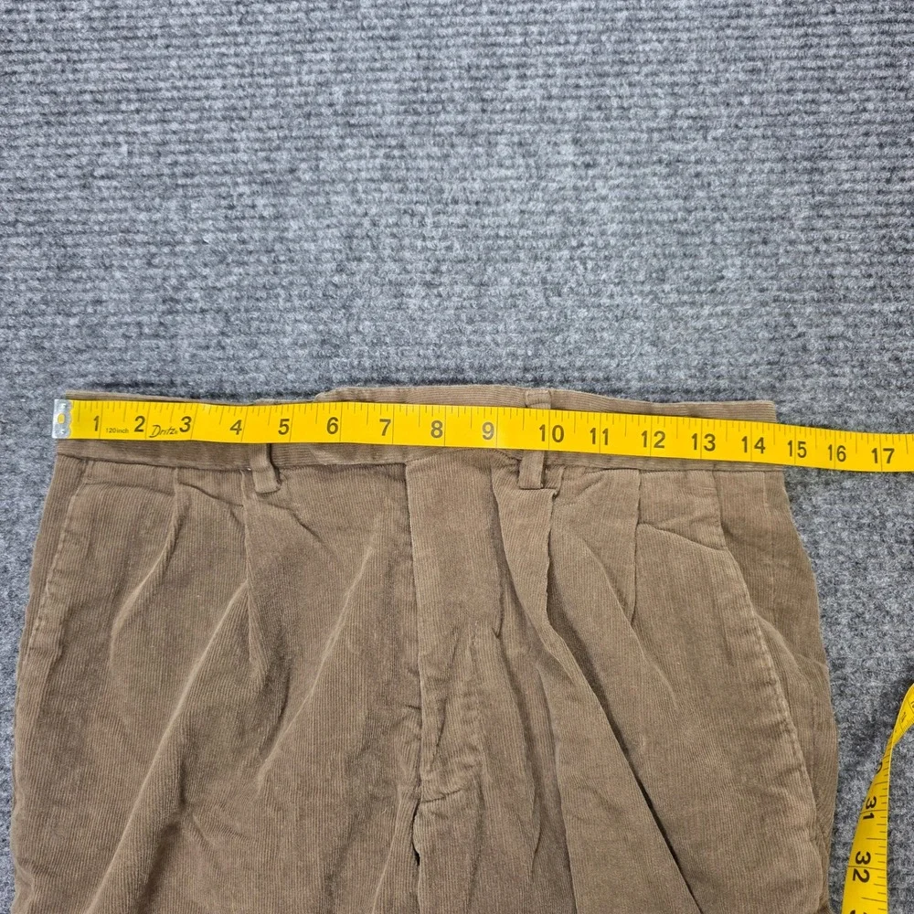 Lauren Ralph Lauren Pleated Corduroy Pants Men's 30×30 Tan Brown Straight Leg